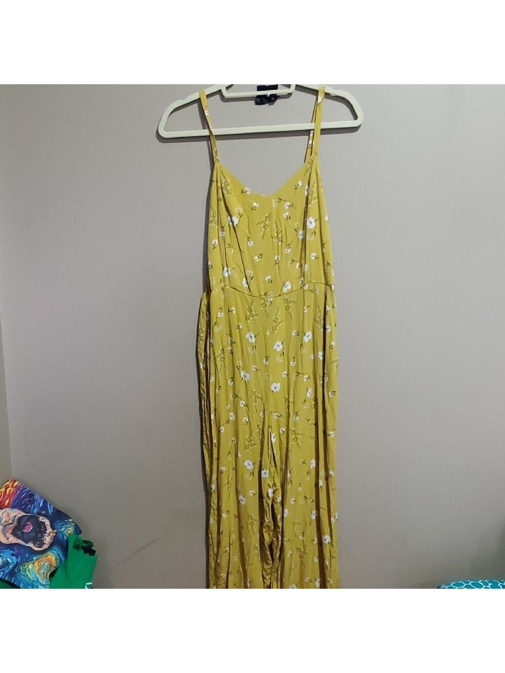 Old Navy Yellow Floral Jumpsuit Size Large